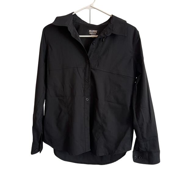 Reel Legends Tops - Reel Legends Black Saltwater Roll-Tab Sleeve Vented Fishing Shirt Women Sz PM